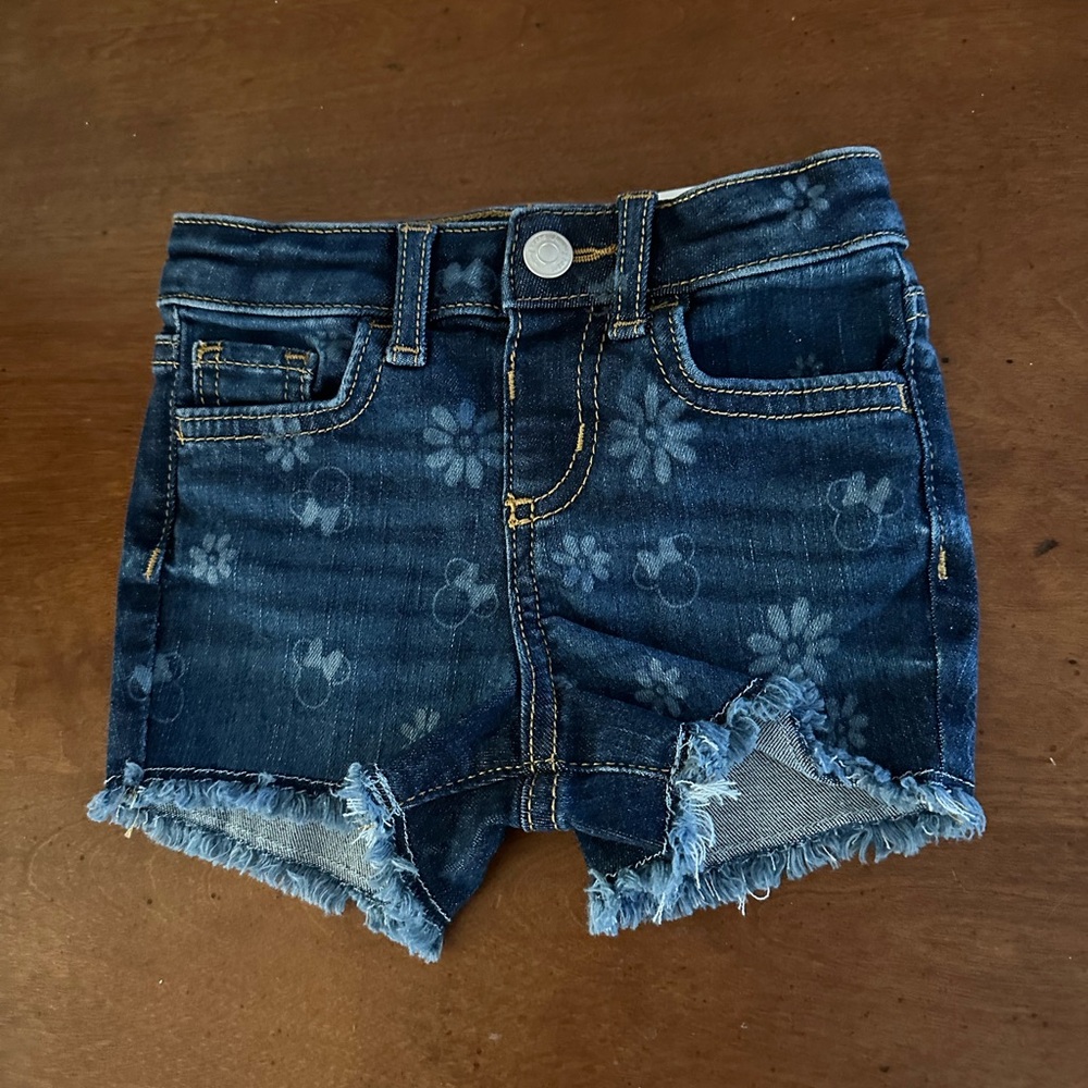 12 months 5 pocket jean denim Disney daisyMinnie Mouse frayed shorts